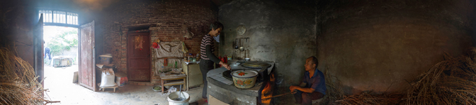 360° kitchen panorama Cooking place